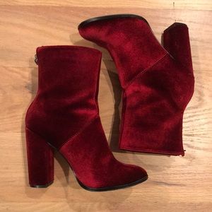 Red velvet boots